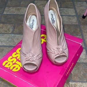 Charlotte Russe Women's Knotted Peep Toe Heels - Blush
